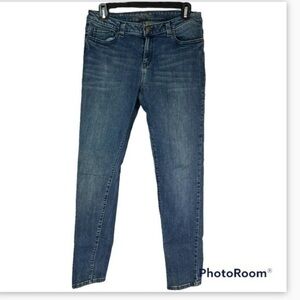 Michael Kors Womens Slim Skinny Jeans Blue Stretch Low Rise Medium Wash Pocket 6